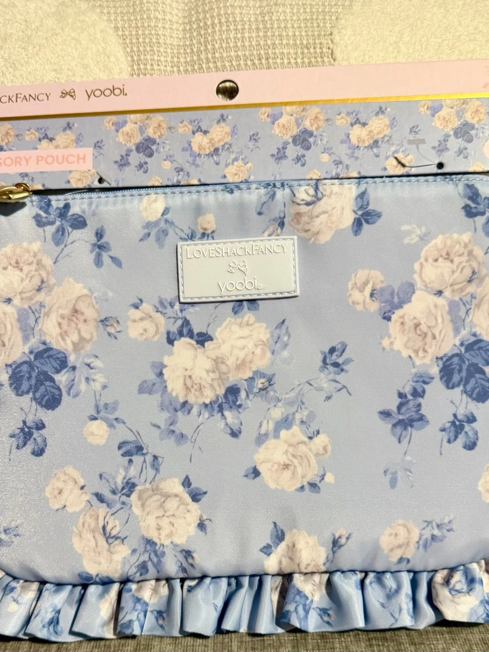 LoveShackFancy Blue Floral accessories Pouch